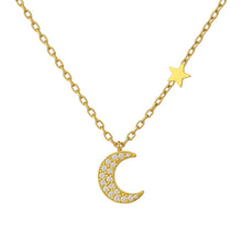 Moon + Star CZ Necklace