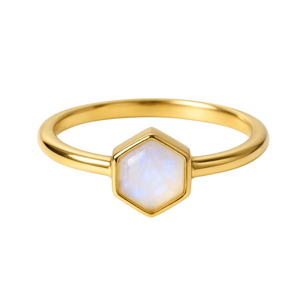 Moonstone | SPS Hexagon Ring - Bara Boheme