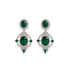 Muse | White Topaz Earrings with Malachite - Bara Boheme