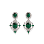 Muse | White Topaz Earrings with Malachite - Bara Boheme