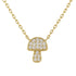 Mushroom | Pave Gold Plated Necklace - Bara Boheme