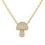 Mushroom | Pave Gold Plated Necklace - Bara Boheme