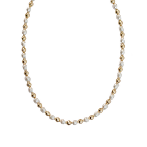 "NATALIA" 14k gold-filled & pearls beaded Choker/Necklace