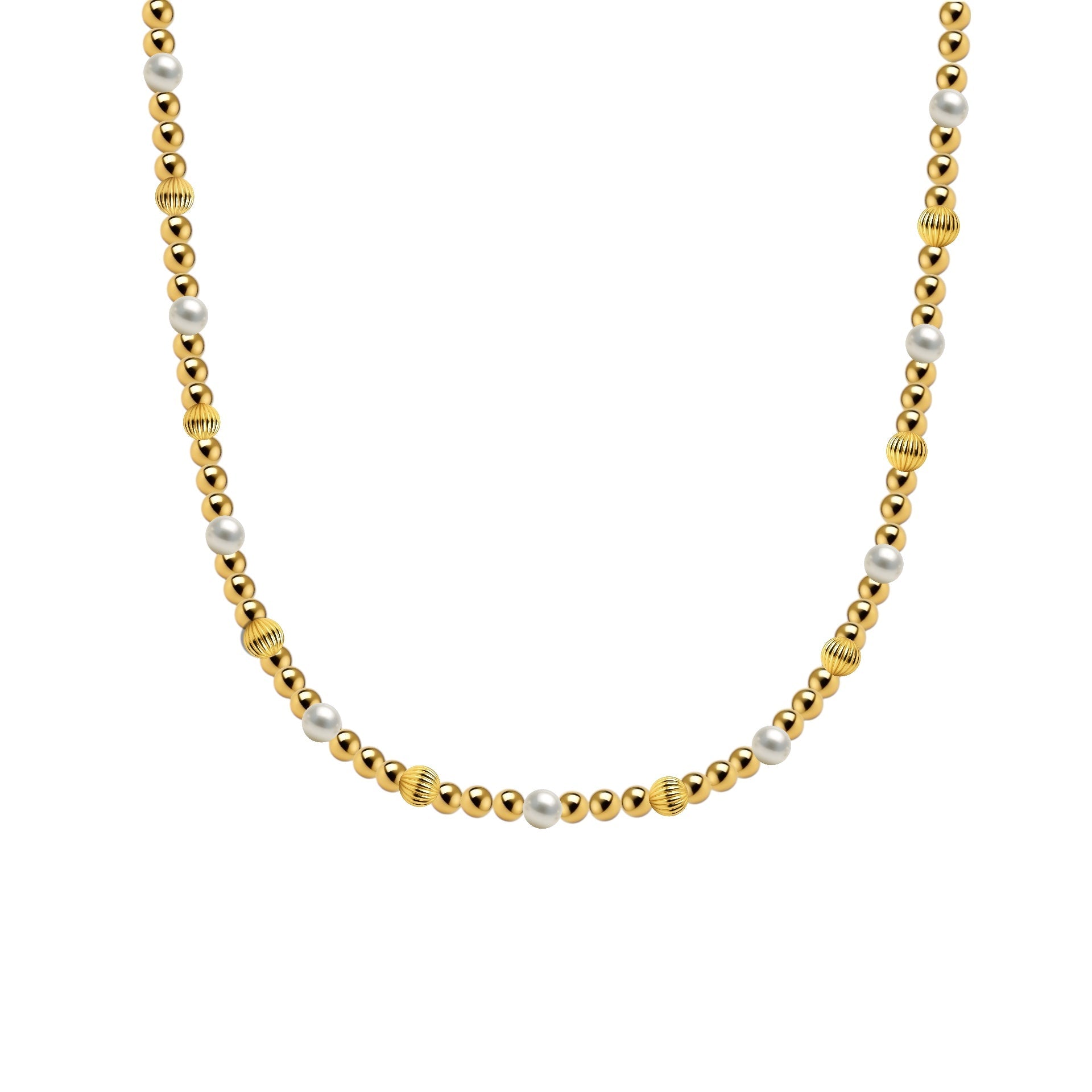 Noa | Gold Filled Beaded Necklace with Pearls - Bara Boheme
