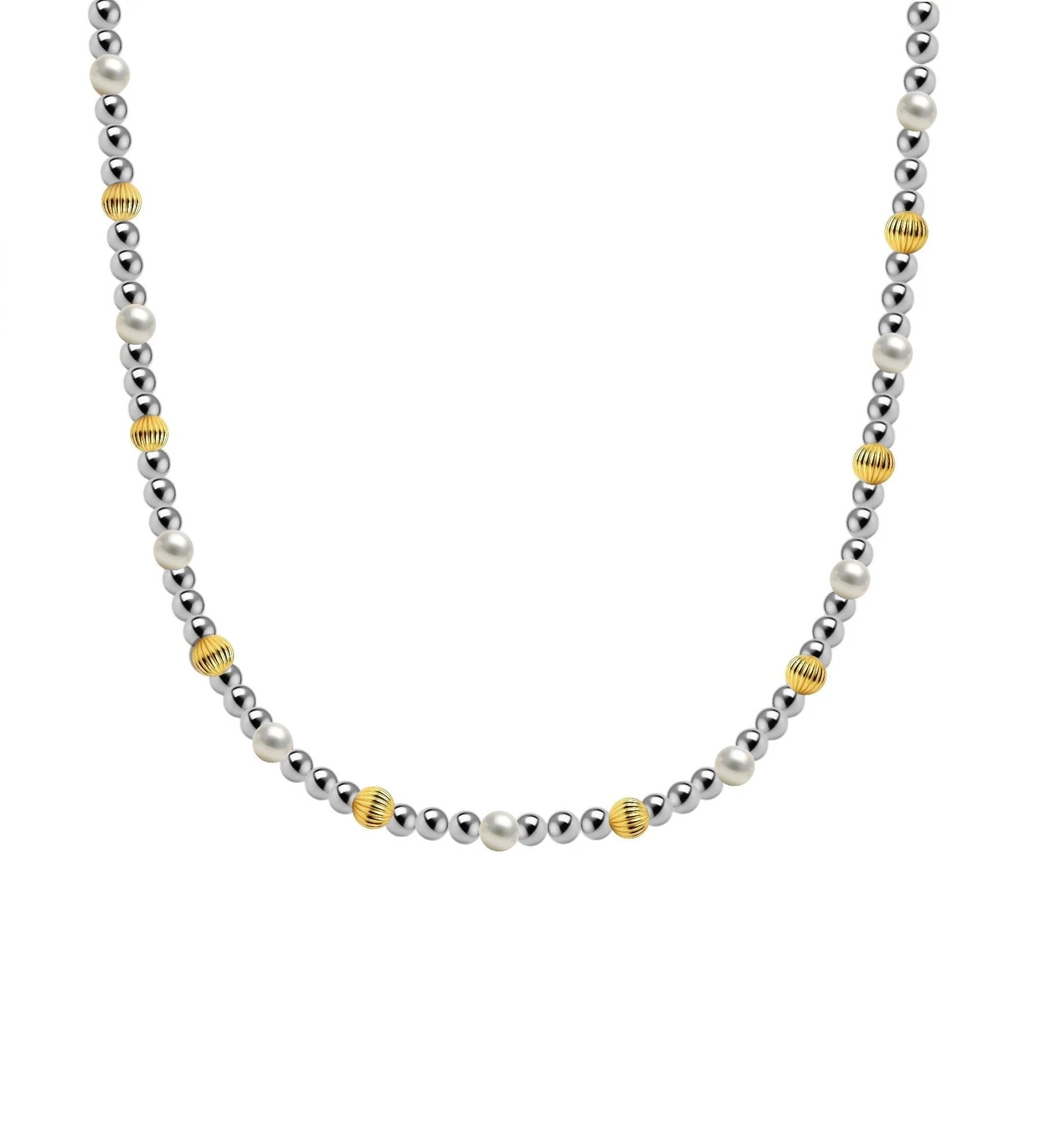 Noa | Gold Filled Beaded Necklace with Pearls - Bara Boheme