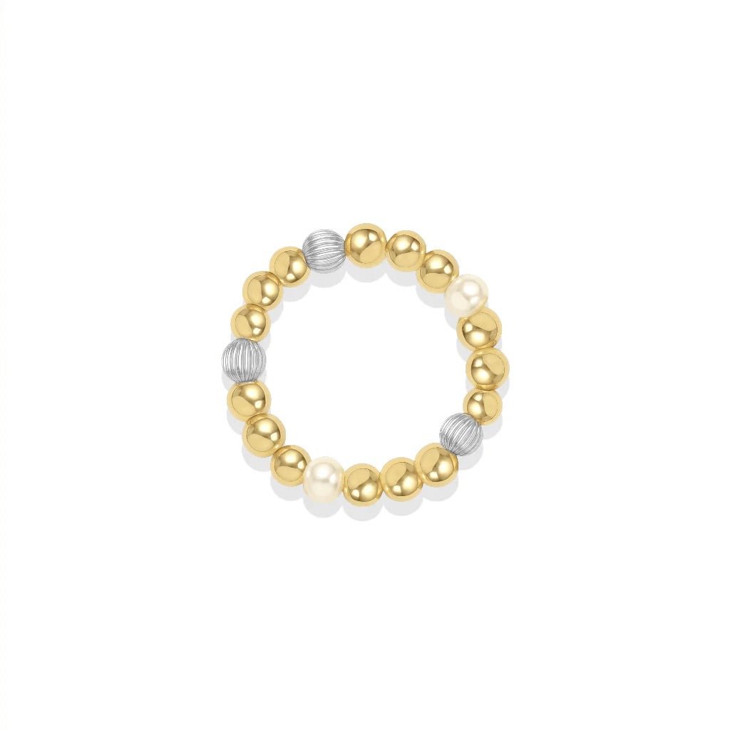 Noa Pearl Beaded Stretchy Ring - Bara Boheme