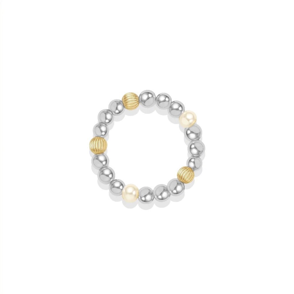 Noa Pearl Beaded Stretchy Ring - Bara Boheme