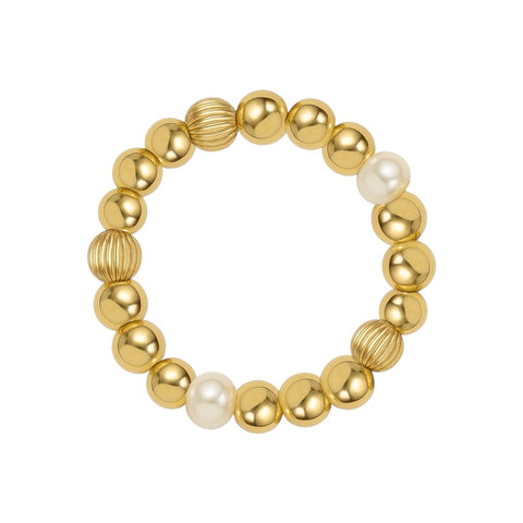 Noa | Beaded Stretchy Ring with Pearls