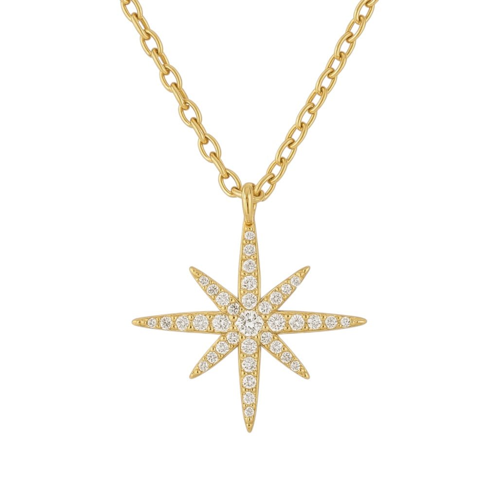 Northern Star | Gold Plated Pave Necklace - Bara Boheme