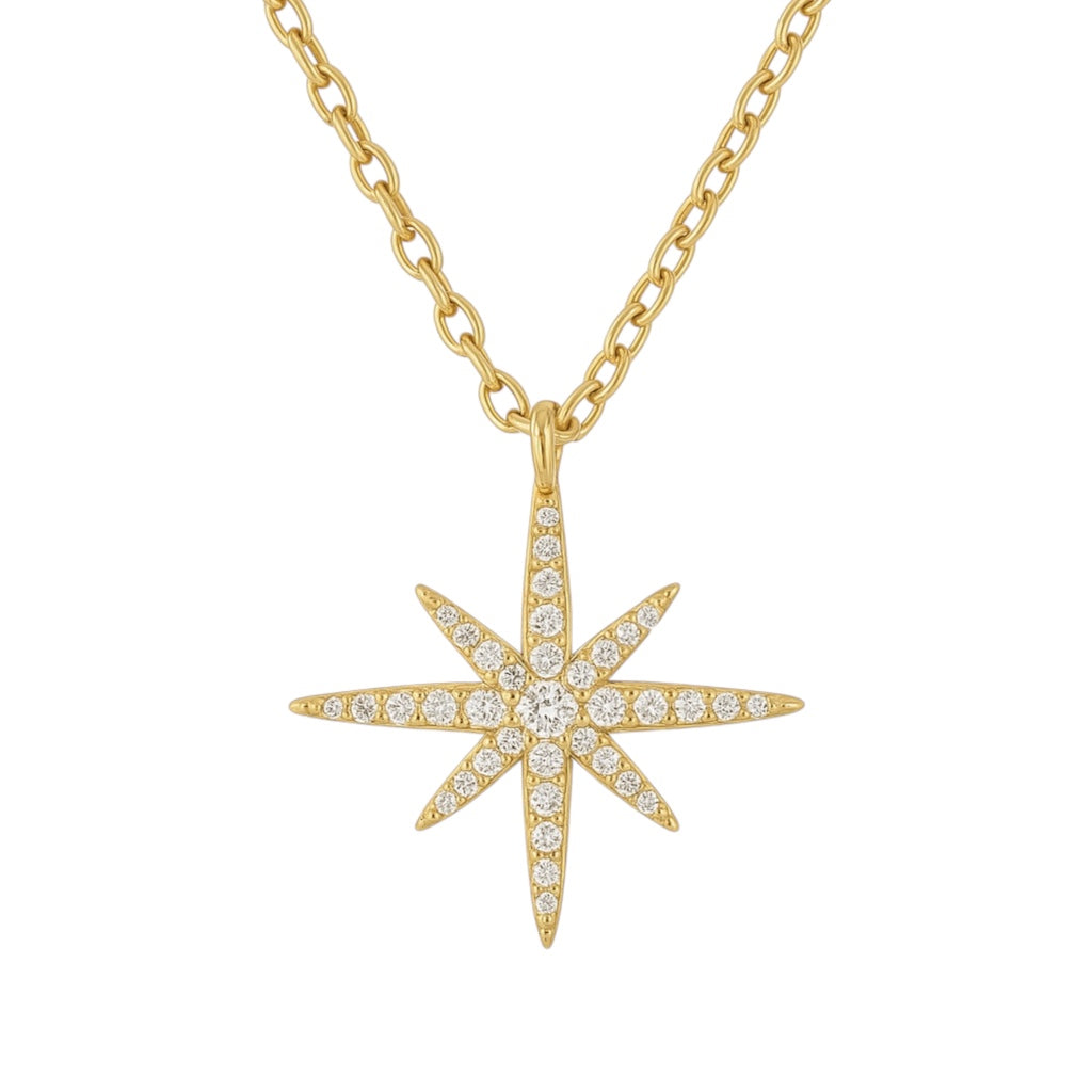 Northern Star | Gold Plated Pave Necklace