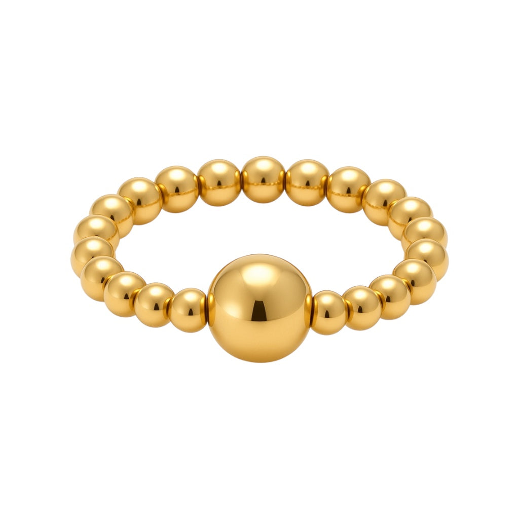 OLIVIA | Stretchy Ring with Anti-tarnish Gold Filled beads