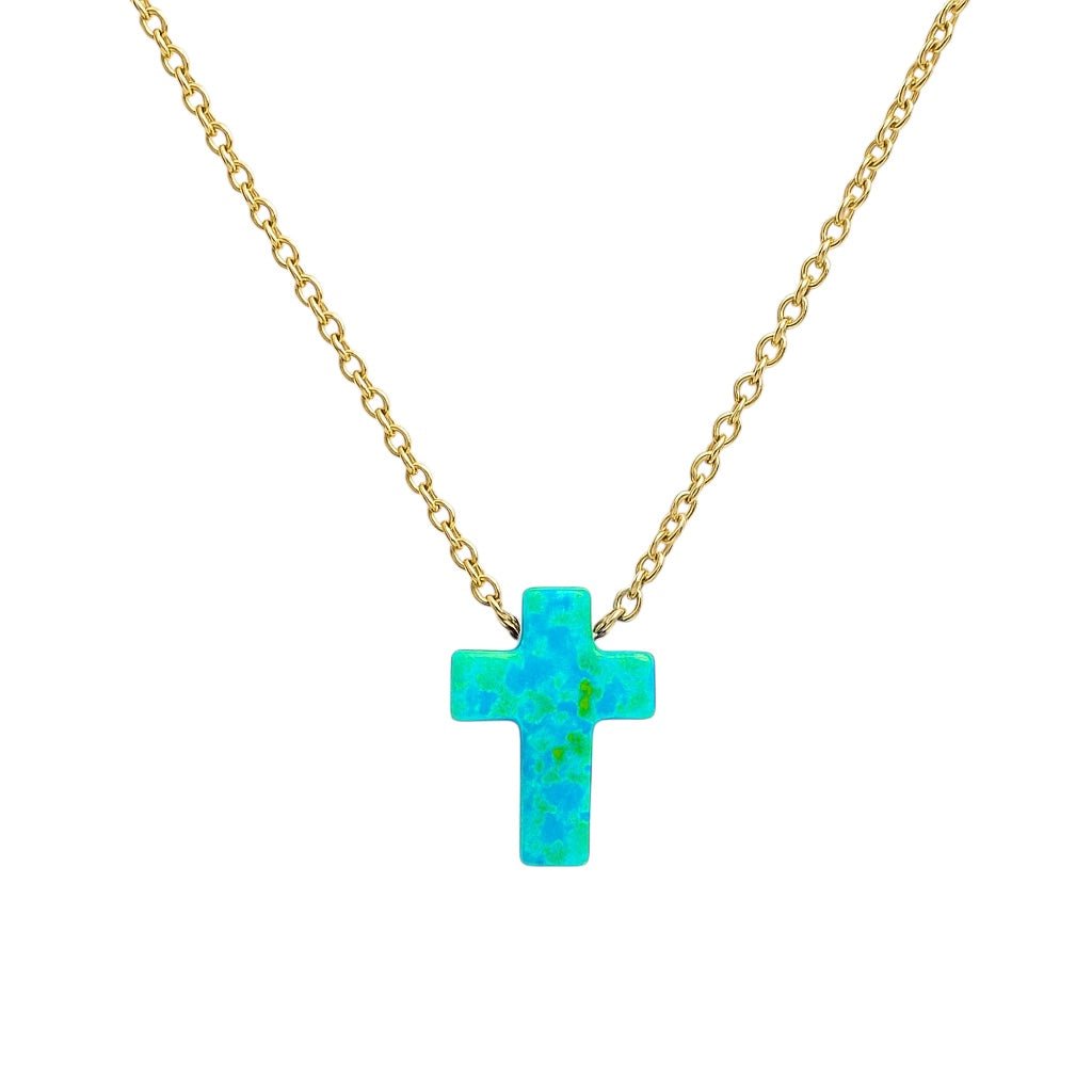 Opal Cross Necklace — Elite - Bara Boheme