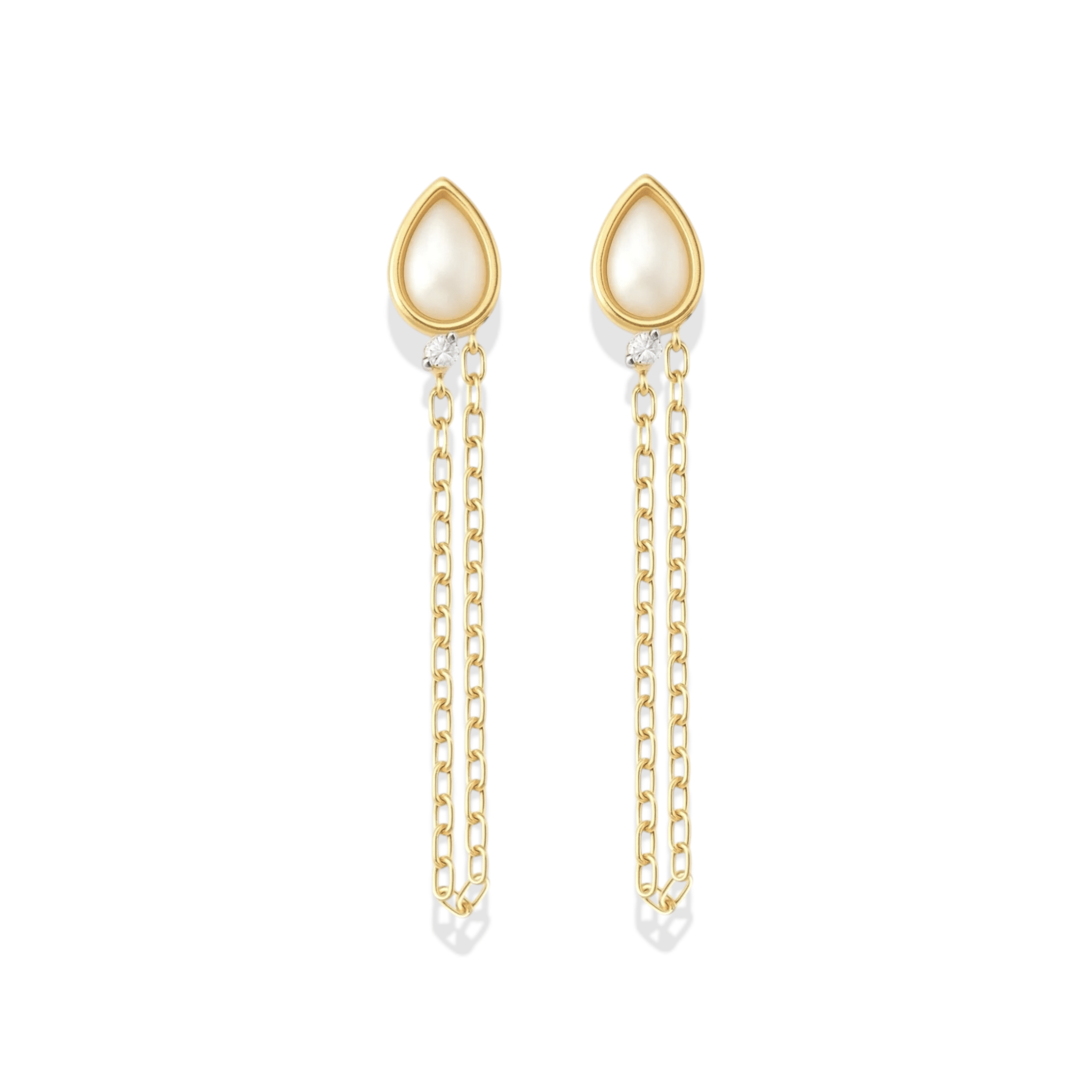 Opal Teardrop | Chain Earrings - Bara Boheme