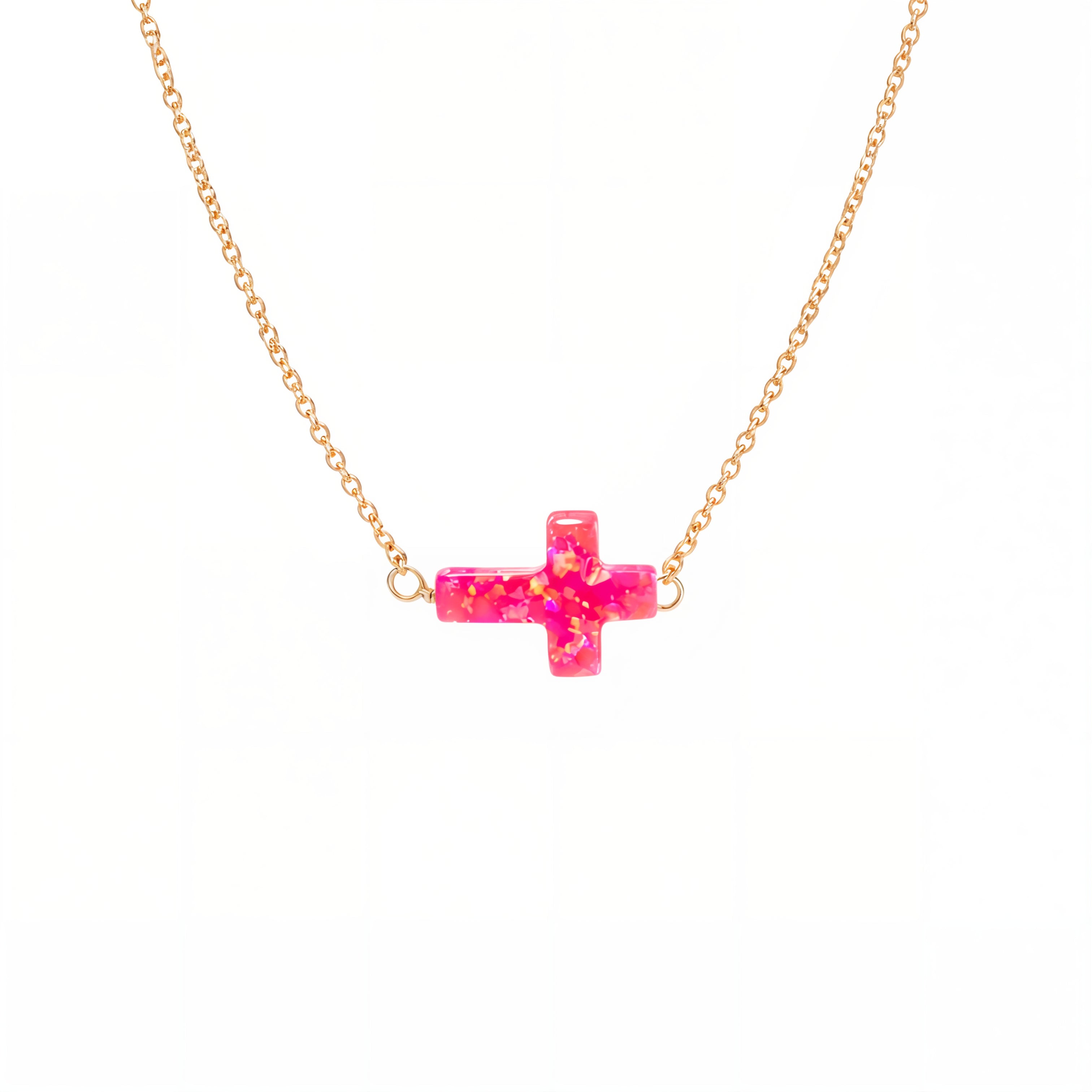 Horizontal Cross | Opal Elite Chain Necklace