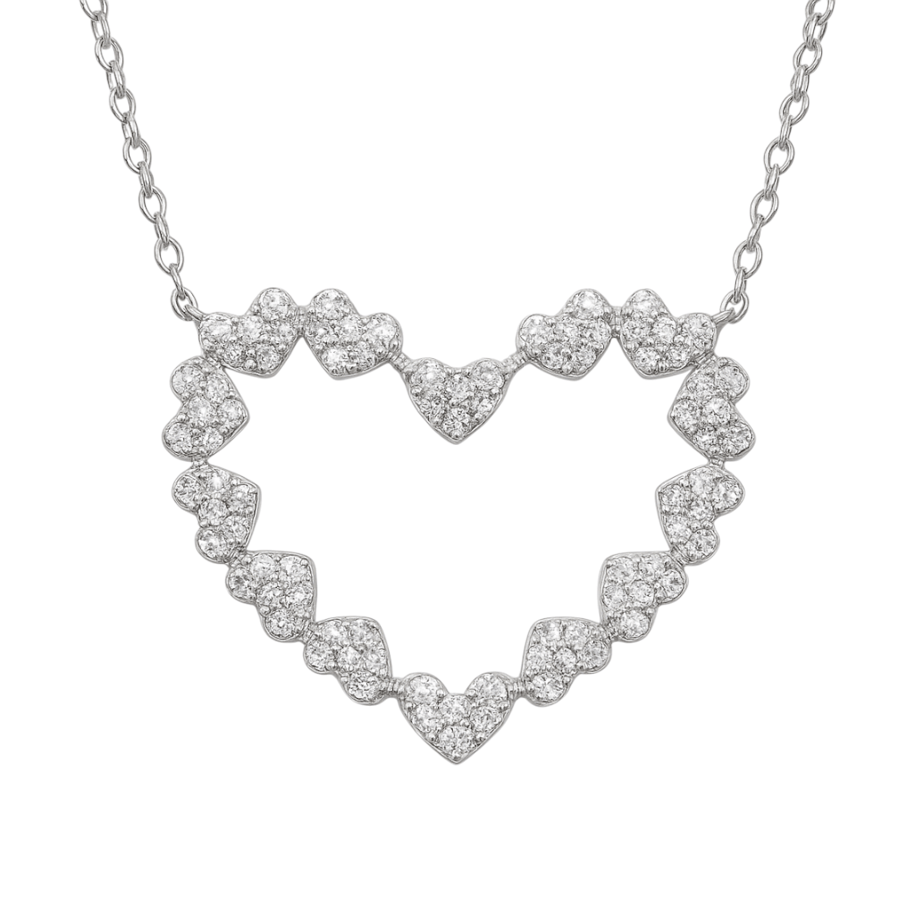 Open Heart Large | Pave Necklace - Bara Boheme