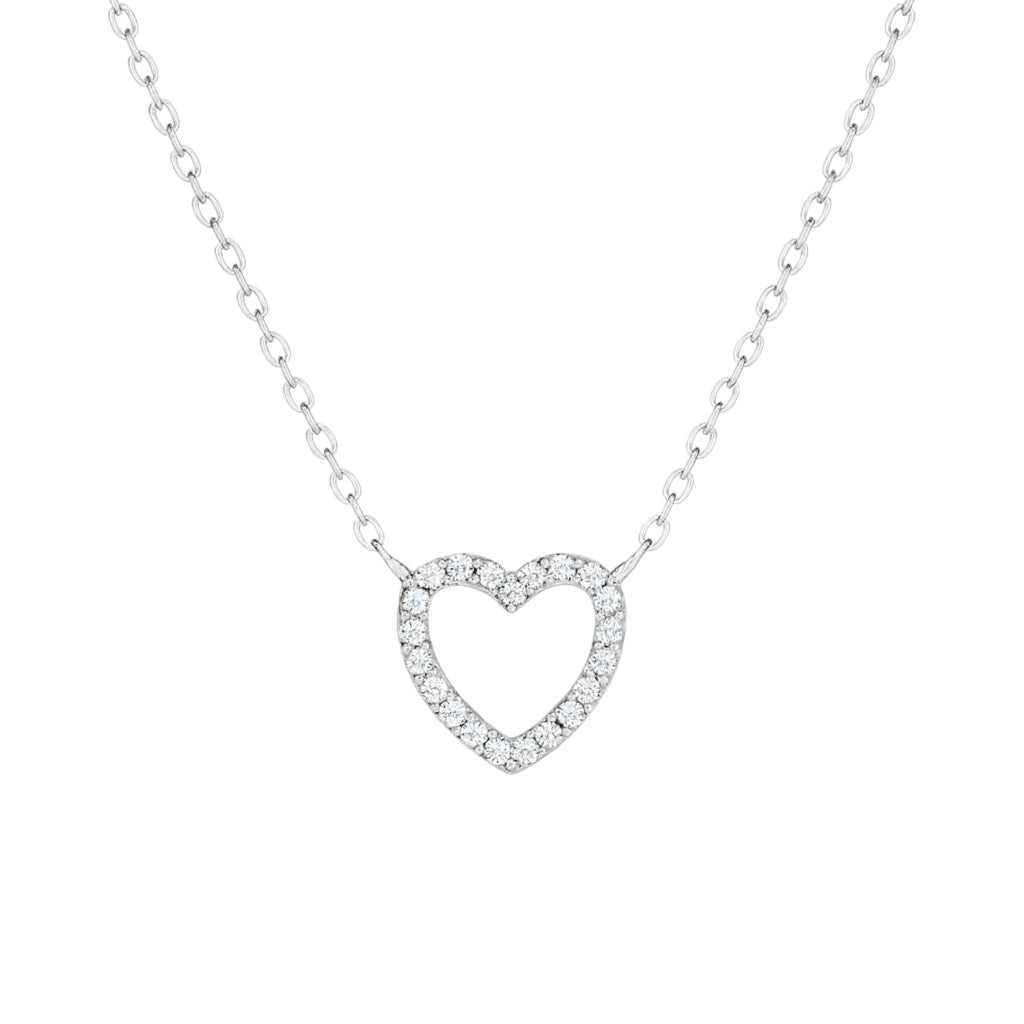 Open Heart Small | Pave Necklace - Bara Boheme