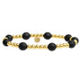 Orchid Black Onyx | Gold Filled Beaded Bracelet - Bara Boheme