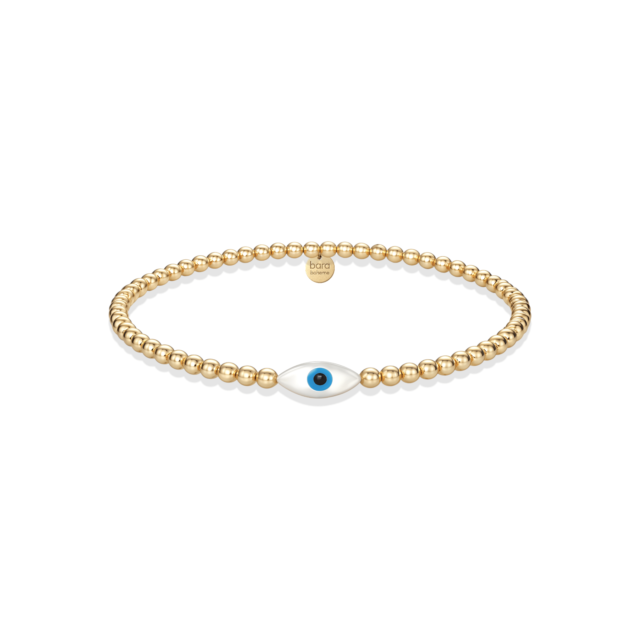 Oval Evil Eye | Gold Filled Beaded Bracelet - Bara Boheme