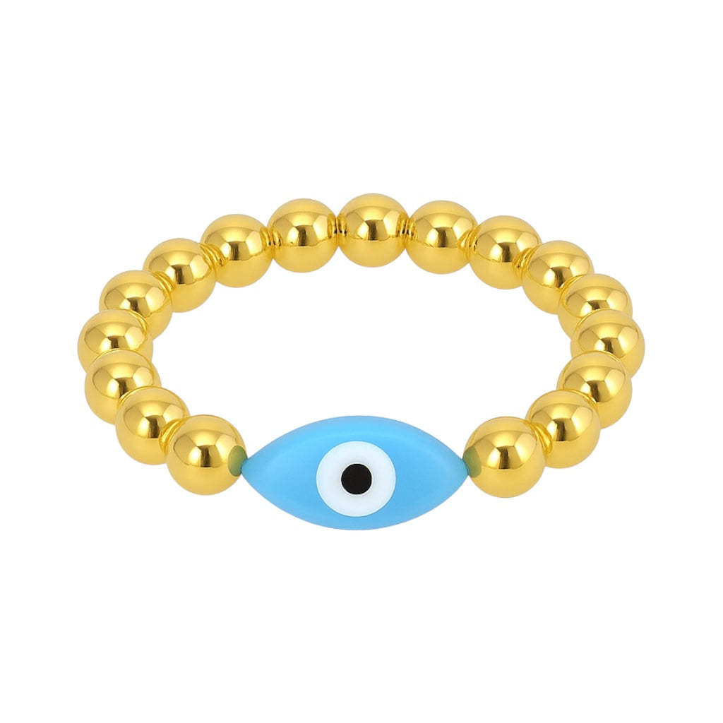 Evil Eye | Beaded Oval Stretchy Ring