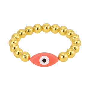 Evil Eye | Beaded Oval Stretchy Ring