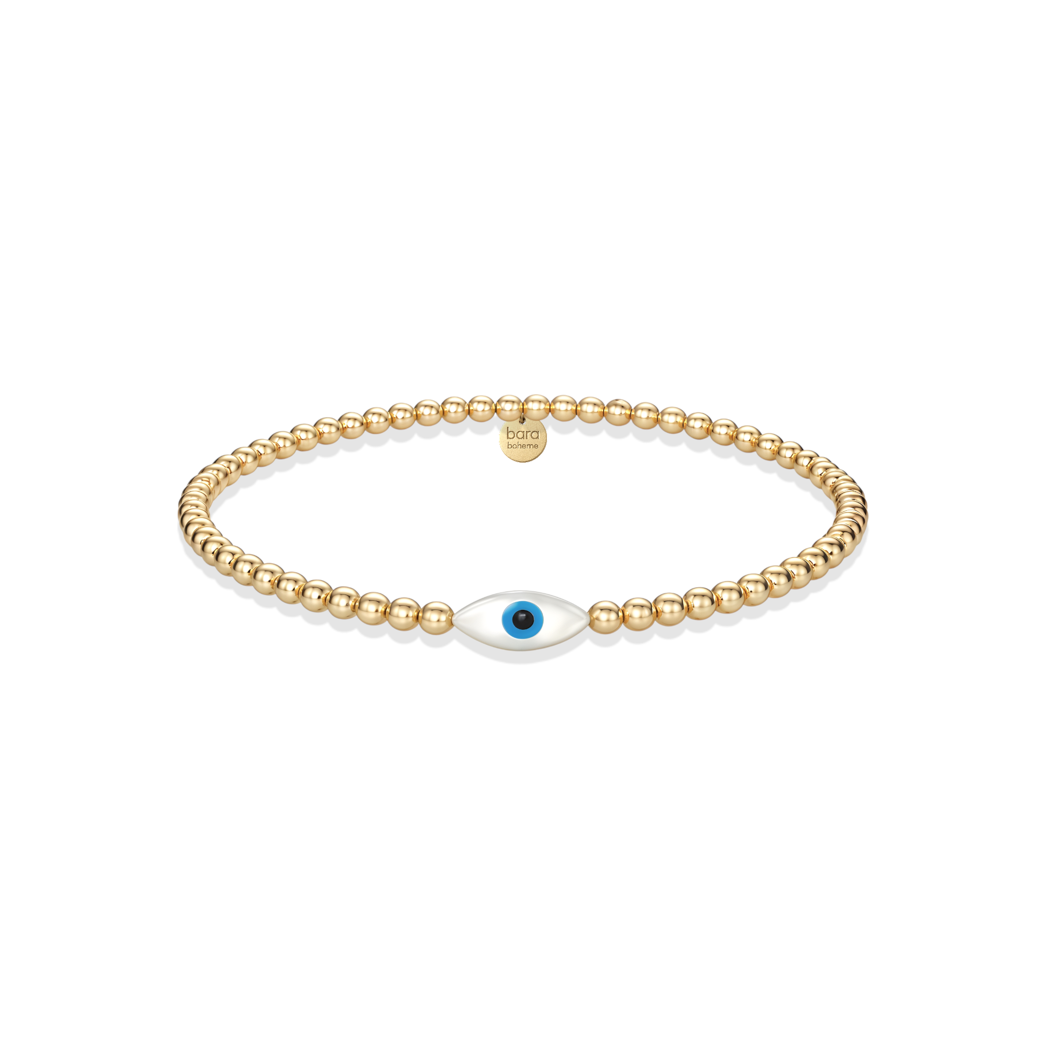 Oval Evil Eye | Gold Filled Beaded Bracelet