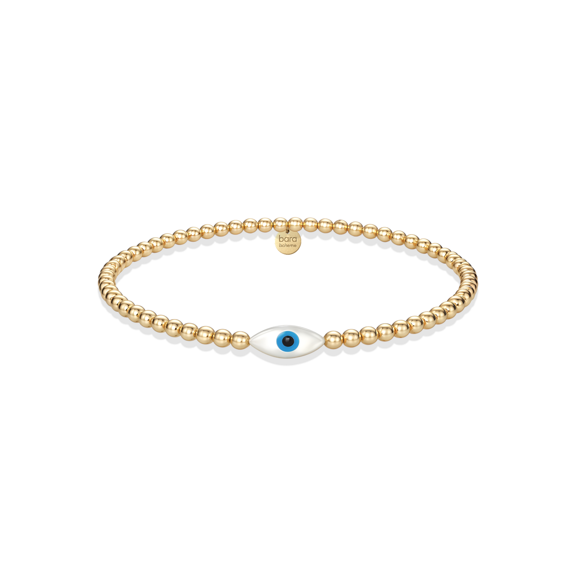 Oval Evil Eye | Gold Filled Beaded Bracelet