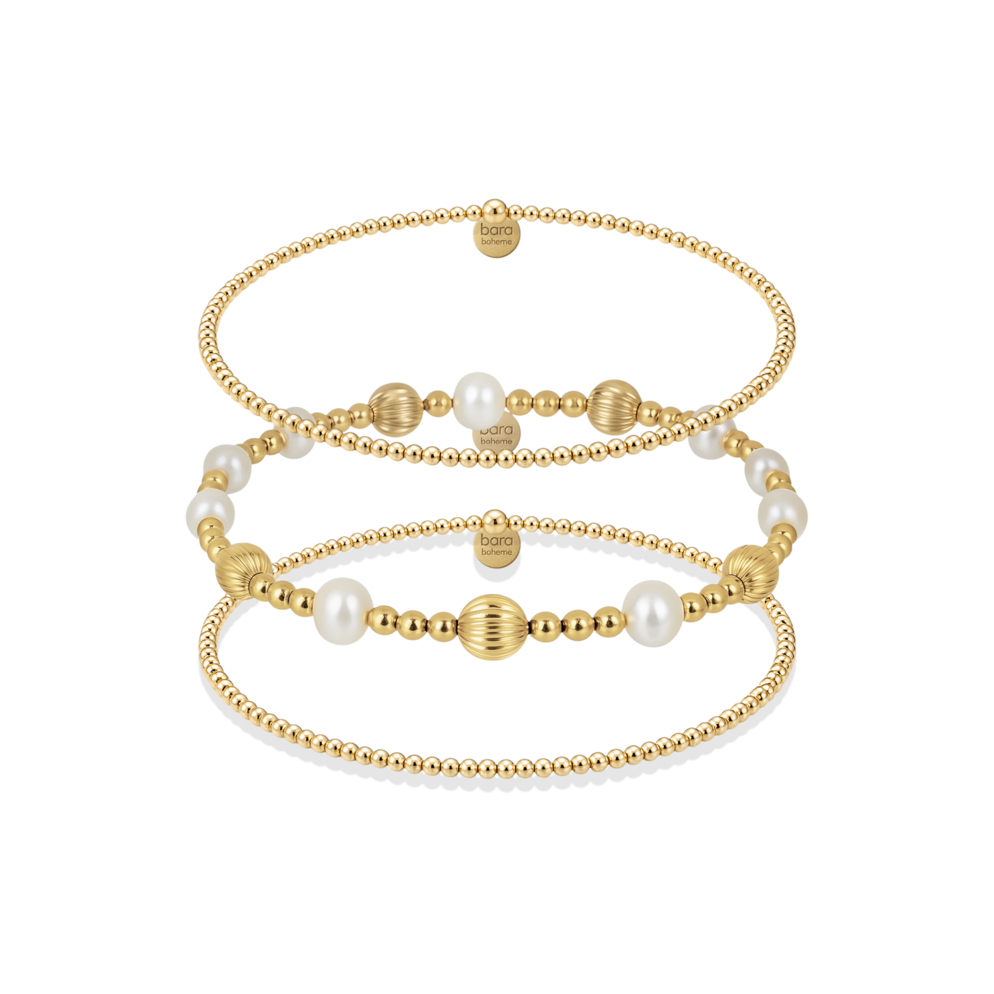 Palm Beach Beaded Bracelet Trio Stack - Bara Boheme