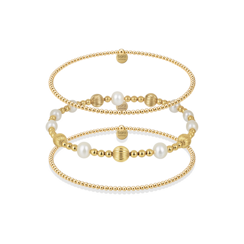Palm Beach | Gold Filled Beaded Bracelet Stack