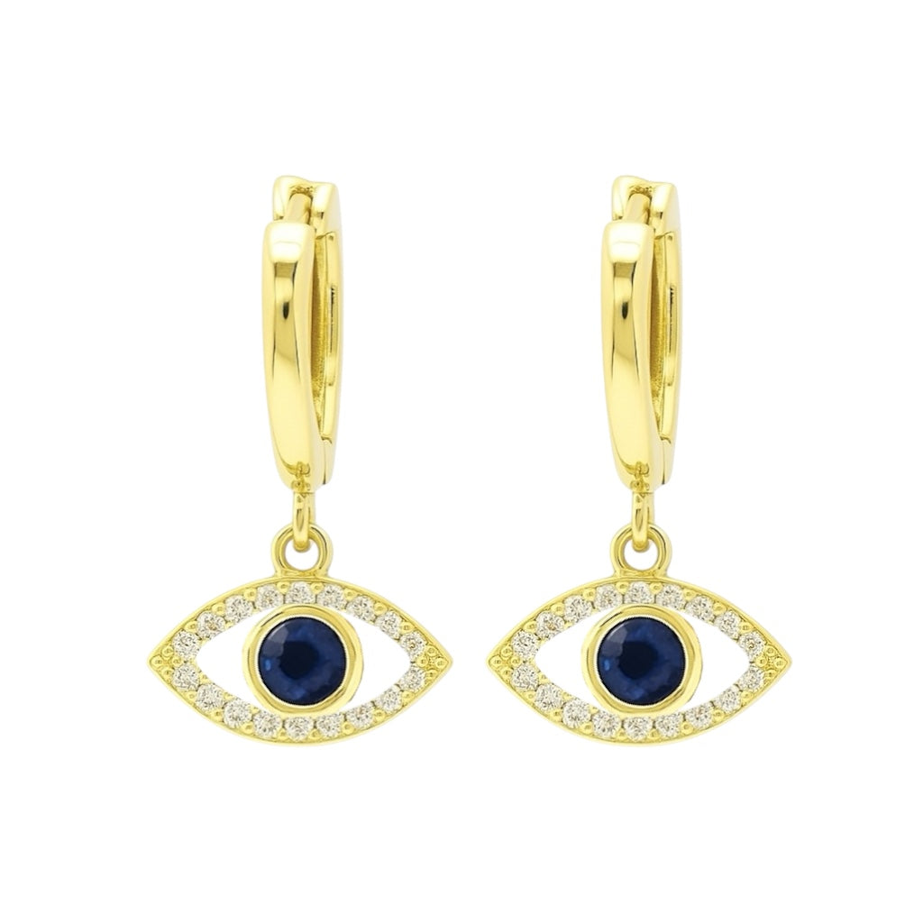 Evil Eye | Pave Drop Earrings