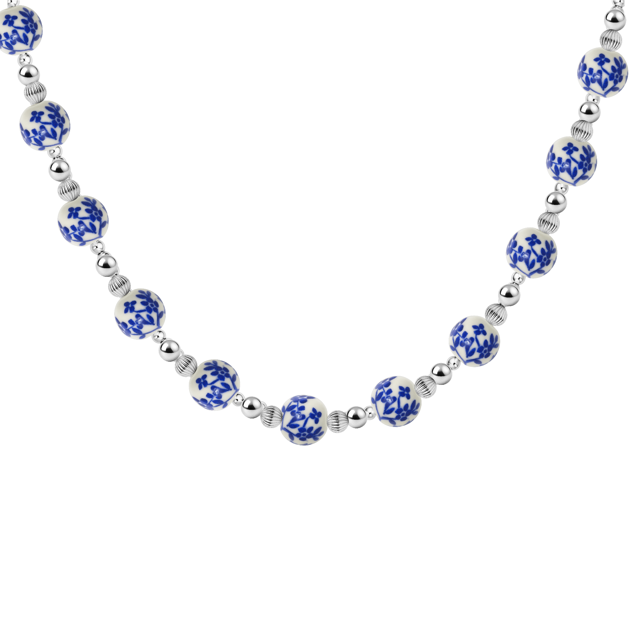 Peach Blossom | Gold Filled Beaded Necklace with Porcelain