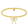 Pearl Bow Charm | Gold Filled Beaded Bracelet - Bara Boheme