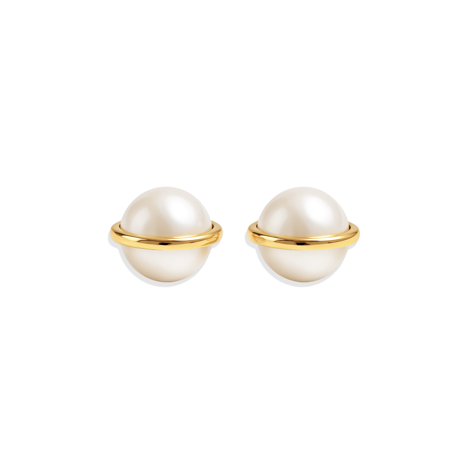 Pearl Stud Earrings with Bar - Bara Boheme