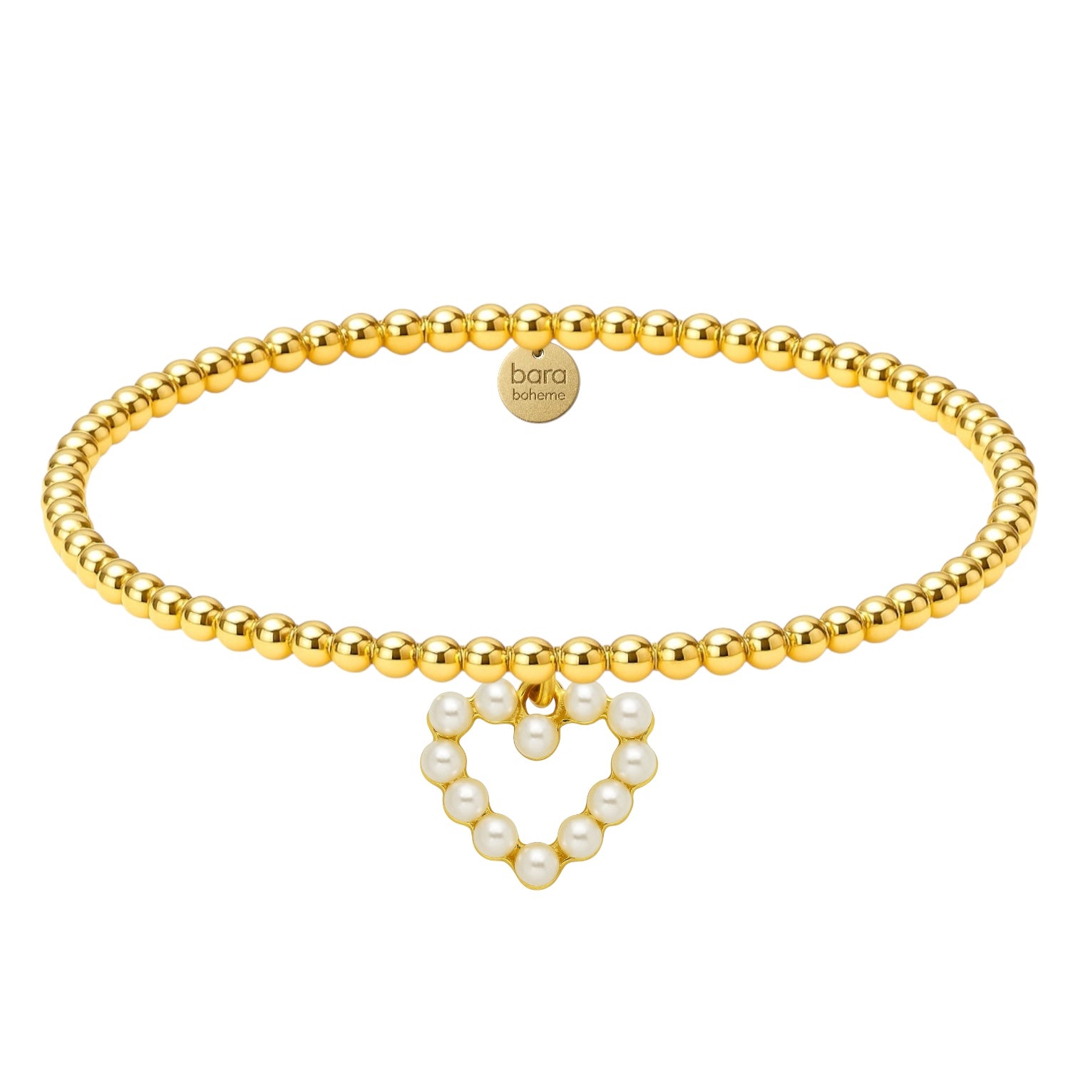 pearl heart charm bracelet