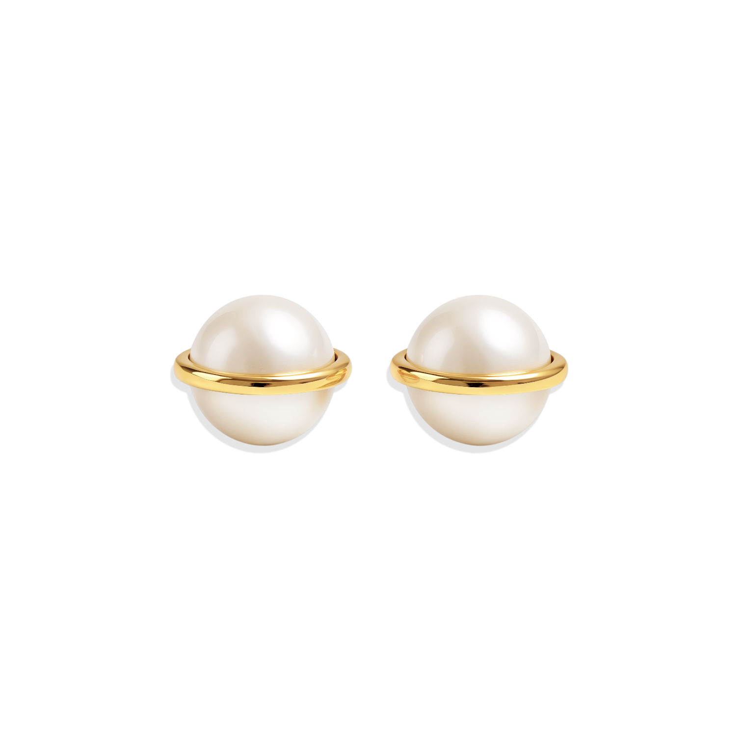 Pearl Stud Earrings with Bar