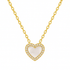 Pearly | Pave Heart Necklace - Bara Boheme