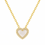 Pearly | Pave Heart Necklace - Bara Boheme