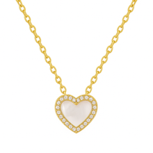 Pearly | Pave Heart Necklace
