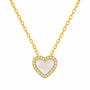 Pearly | Pave Heart Necklace