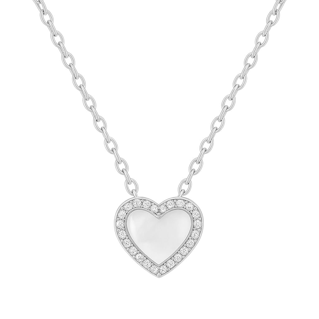 Pearly | Pave Heart Necklace
