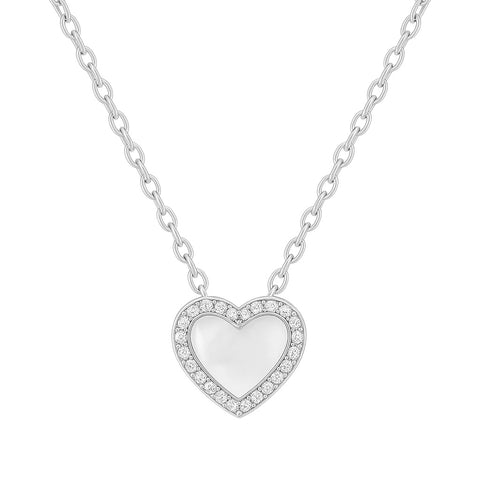 Pearly | Pave Heart Necklace