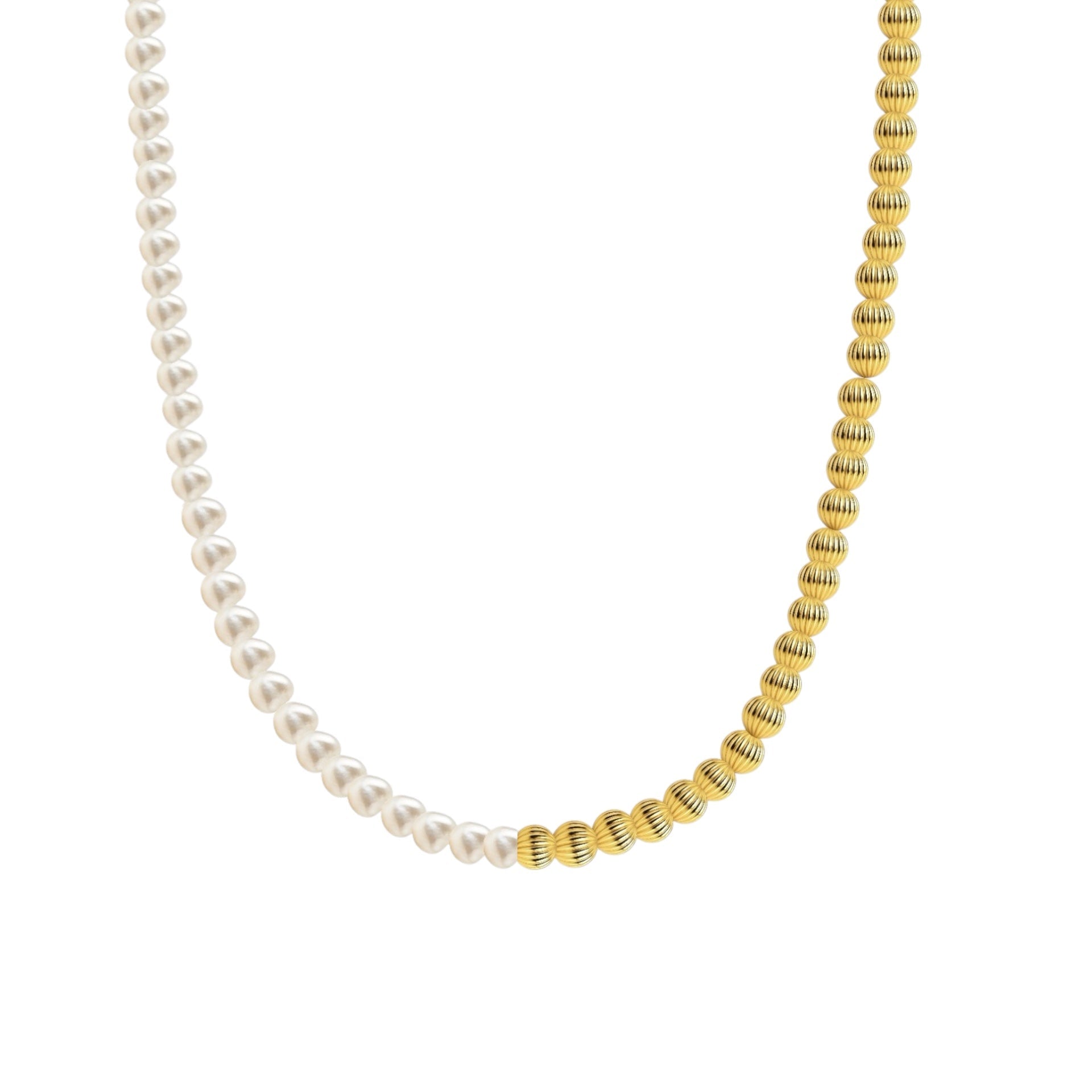 Penelope | Gold Filled Beaded Necklace with Pearls - Bara Boheme