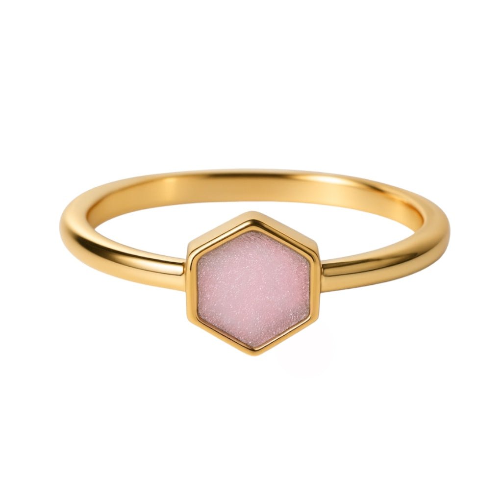 Pink Druzy | SPS Hexagon Ring - Bara Boheme