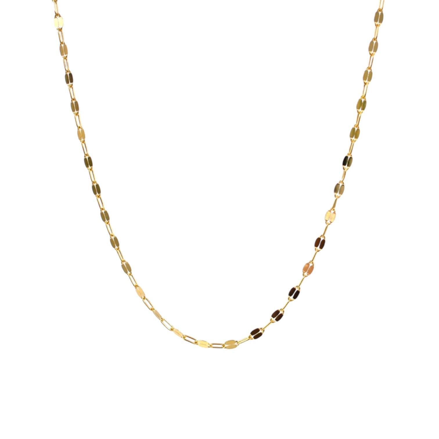 Plain | Flat Chain Necklace - Bara Boheme
