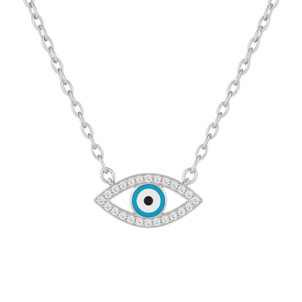 Pluto | Pave Evil Eye Necklace - Bara Boheme