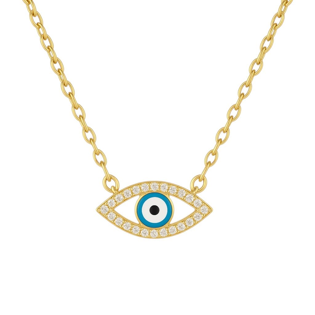 Pluto | Pave Evil Eye Necklace - Bara Boheme