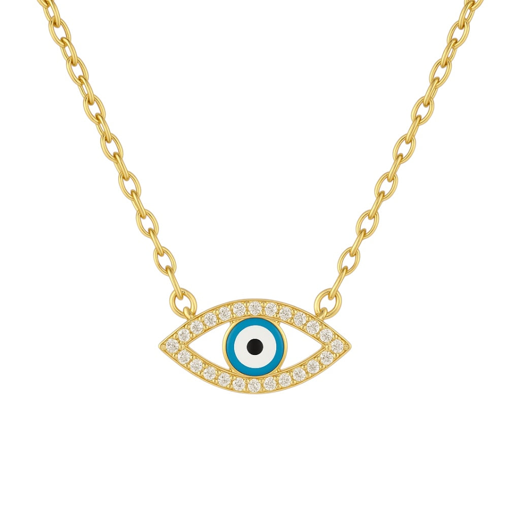 Pluto | Pave Evil Eye Necklace