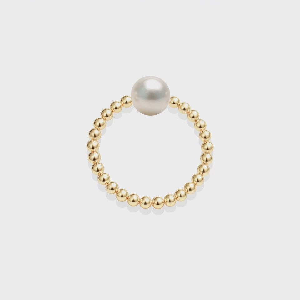 Audrey | Beaded Stretchy Ring with Pearls