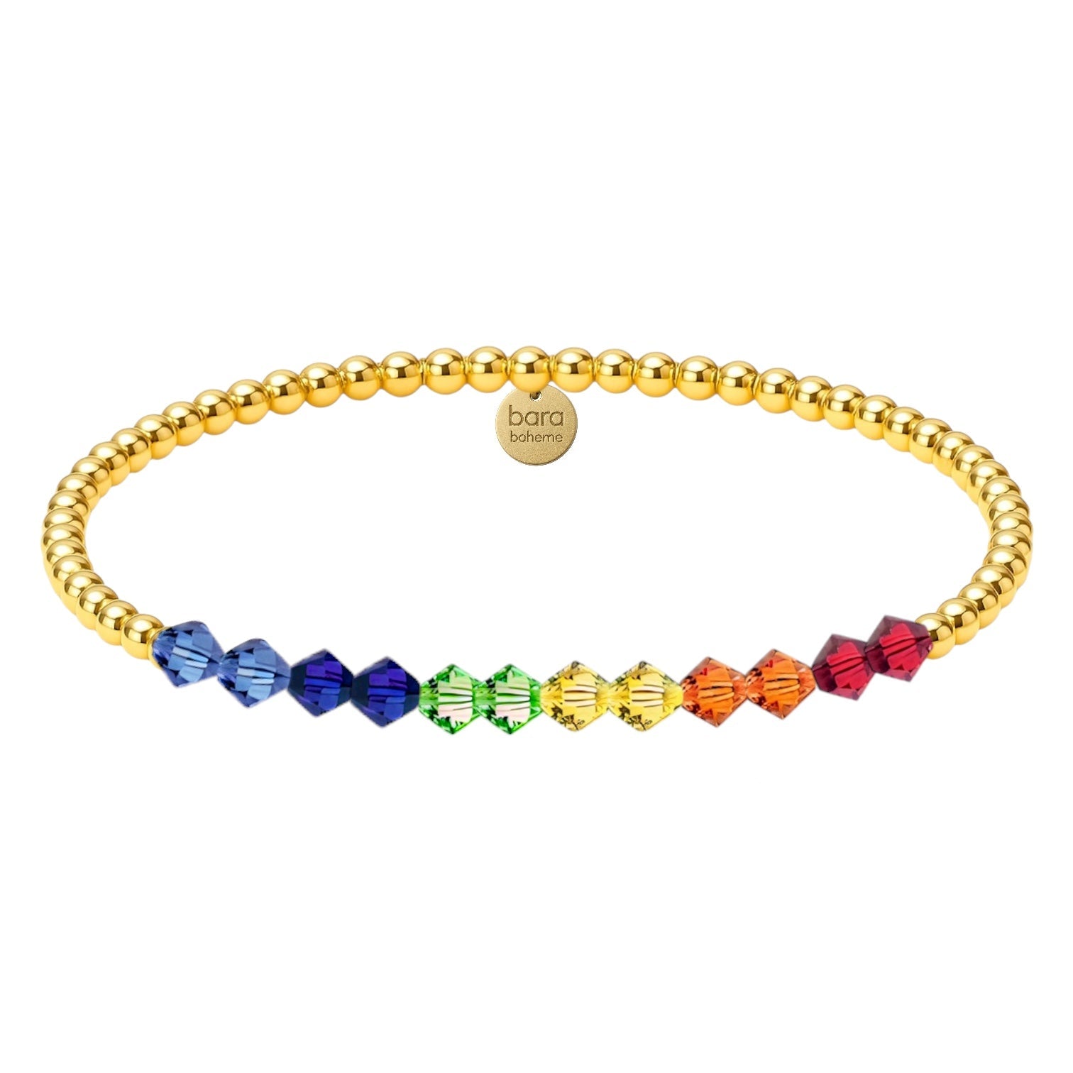 Pride | Gold Filled Beaded Bracelet with Crystals - Bara Boheme