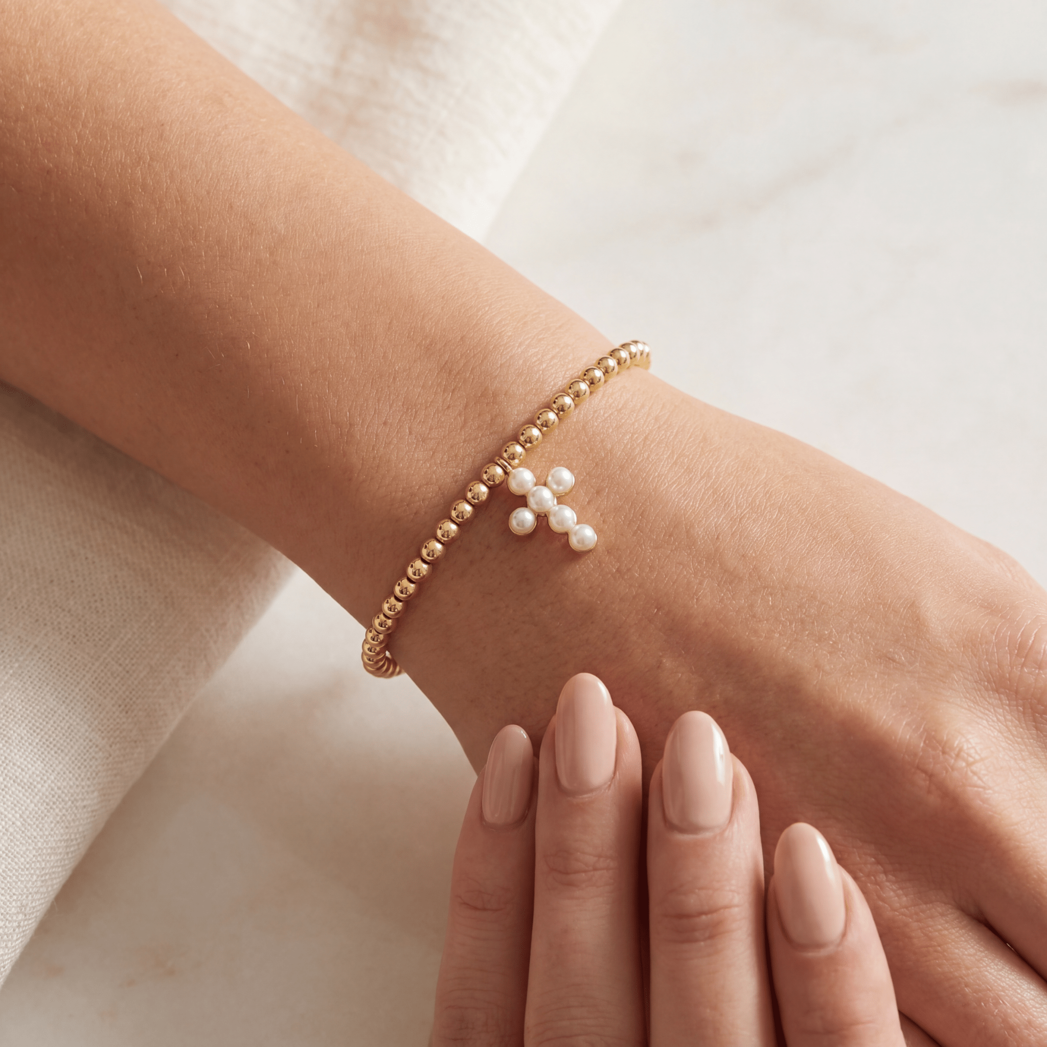 Rachel Cross Beaded Charm Bracelet - Bara Boheme