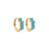 Rain | Turquoise Hoop Huggie Earrings - Bara Boheme